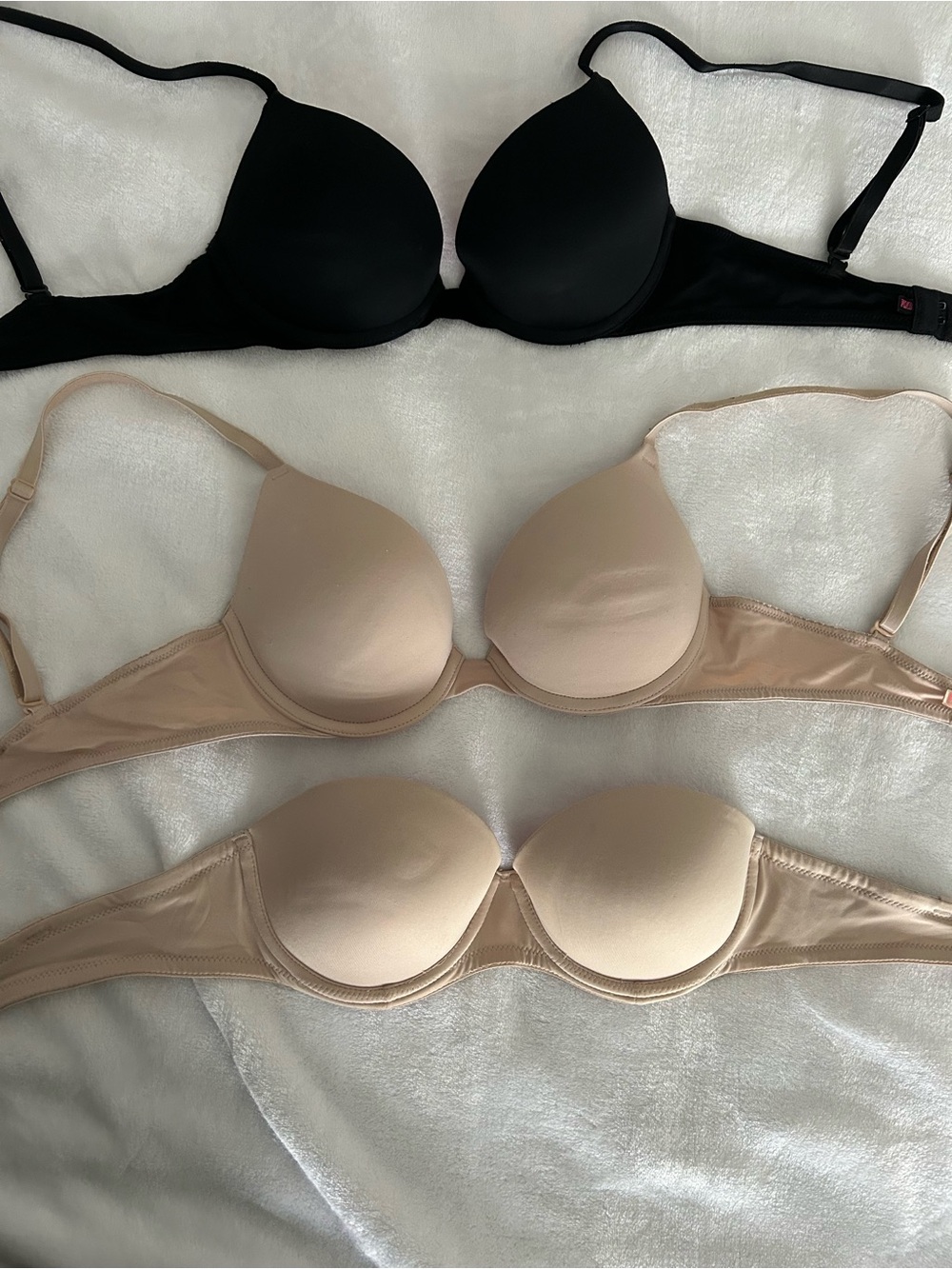 PINK Victoria's Secret Smooth T-Shirt Bras in Black and Nude and strapless